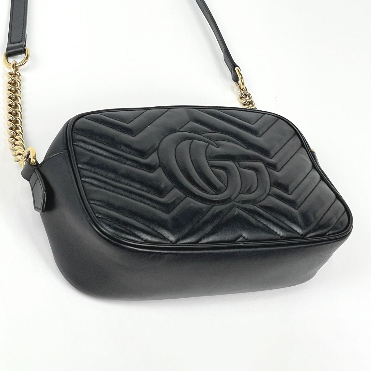 Gucci GG Marmont Chain Shoulder Bag Double Leather Black — view 2