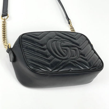 Gucci GG Marmont Chain Shoulder Bag Double Leather Black — view 2