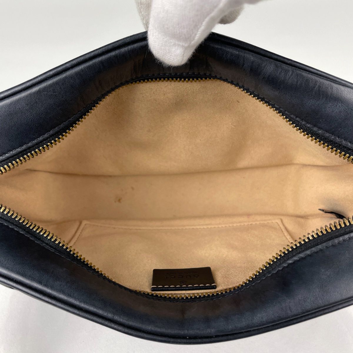 Gucci GG Marmont Chain Shoulder Bag Double Leather Black — view 8
