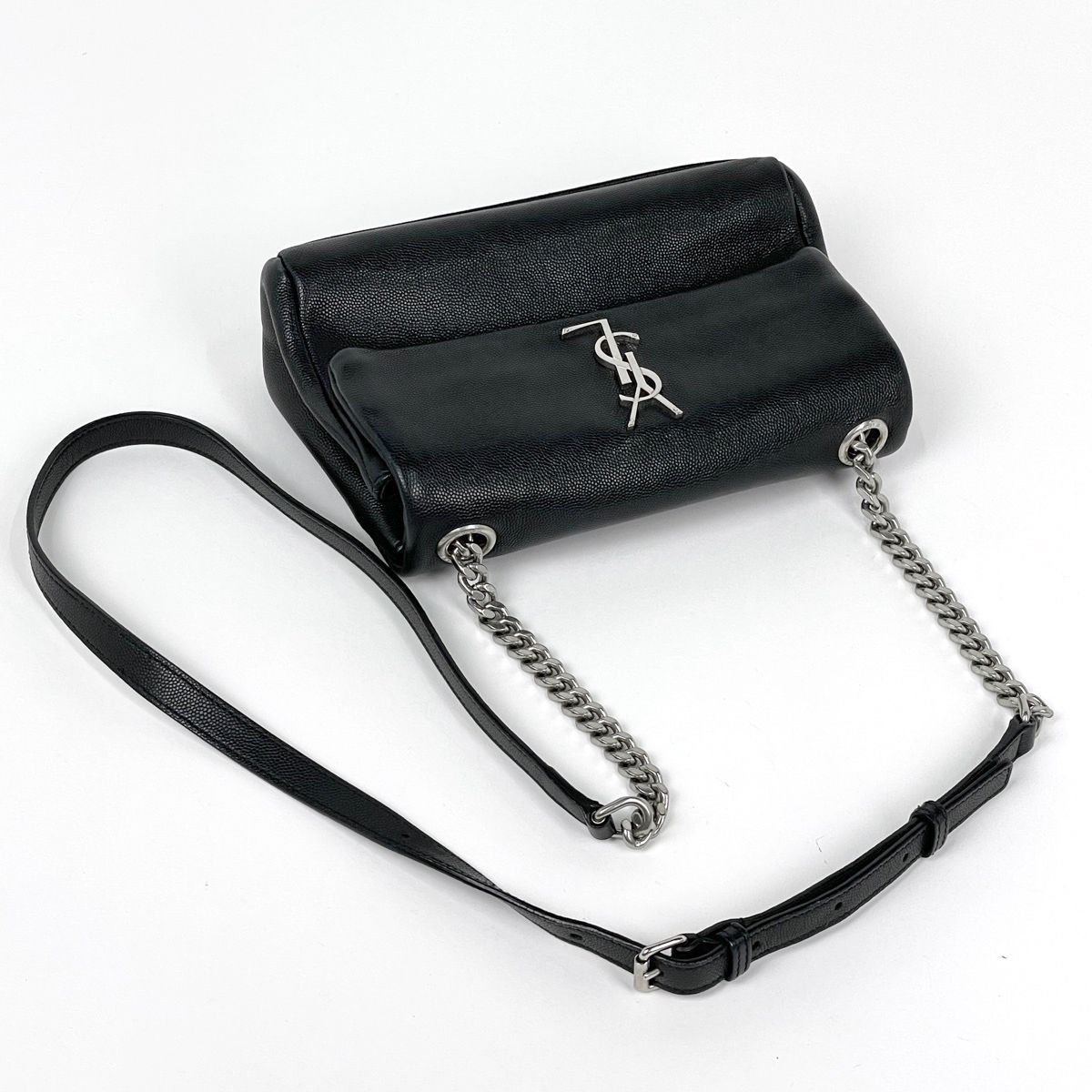 Saint Laurent West Hollywood Chain Shoulder Bag Leather Black — view 7