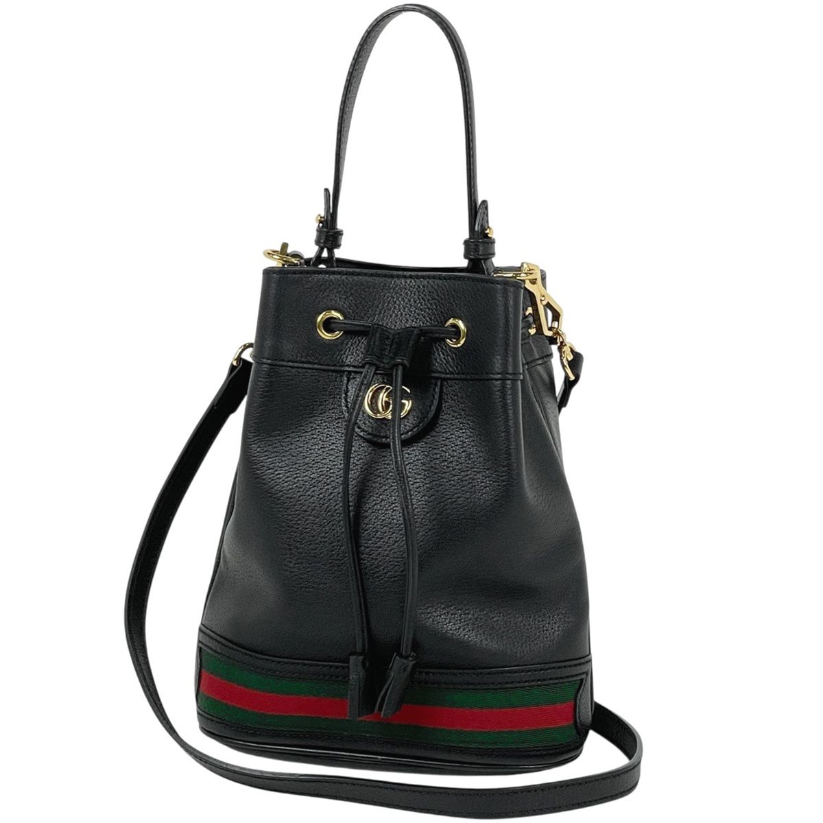 Gucci Ophidia Small Bucket Bag 2-Way Web Leather Black