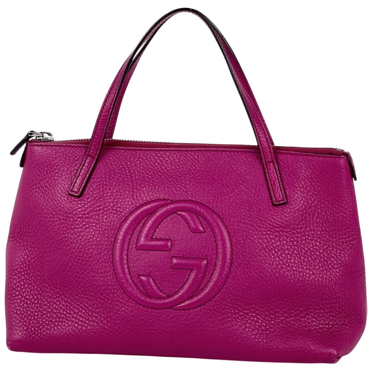 Gucci Soho Handbag Interlocking Leather Pink