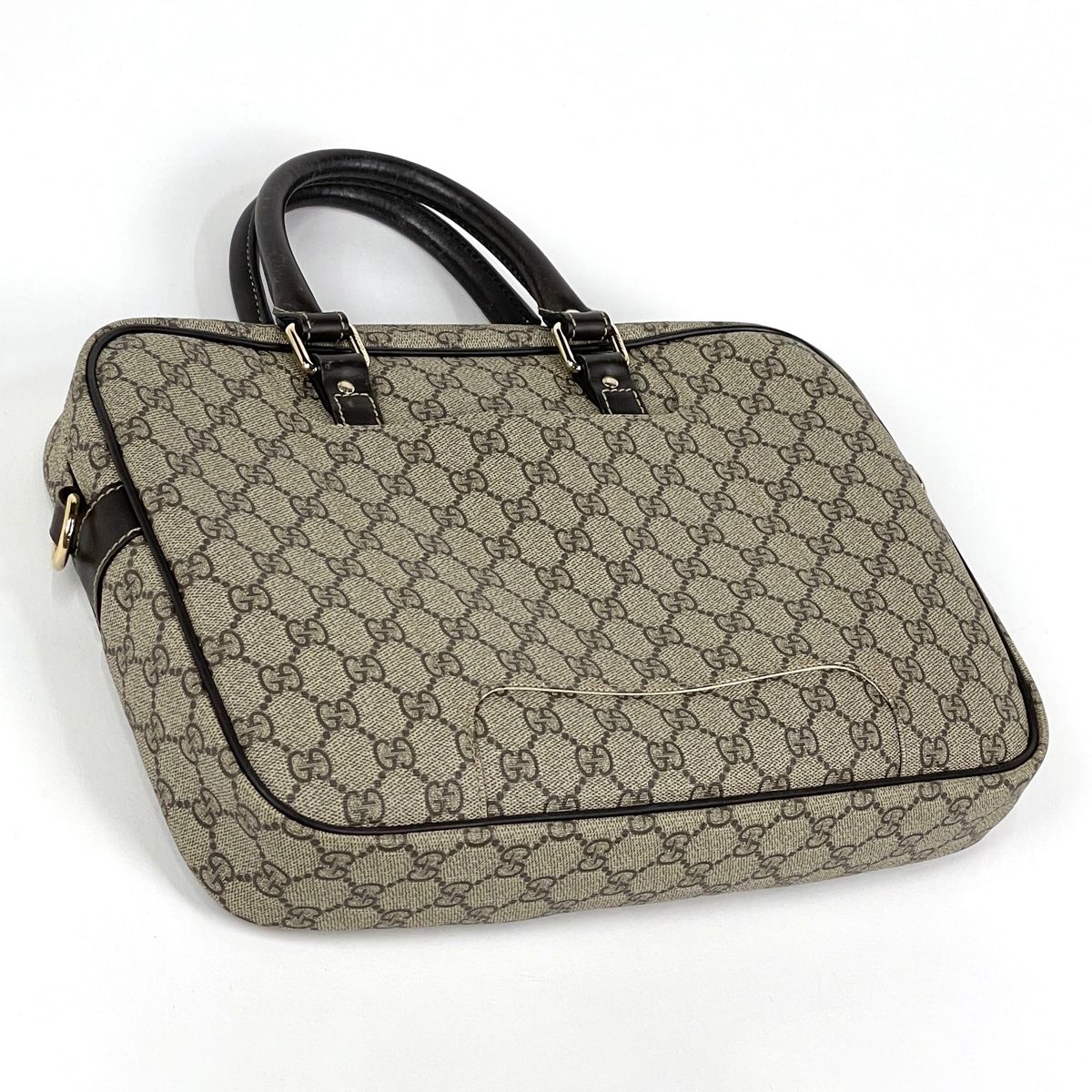 Gucci GG Pattern Business Briefcase Beige Brown — view 2