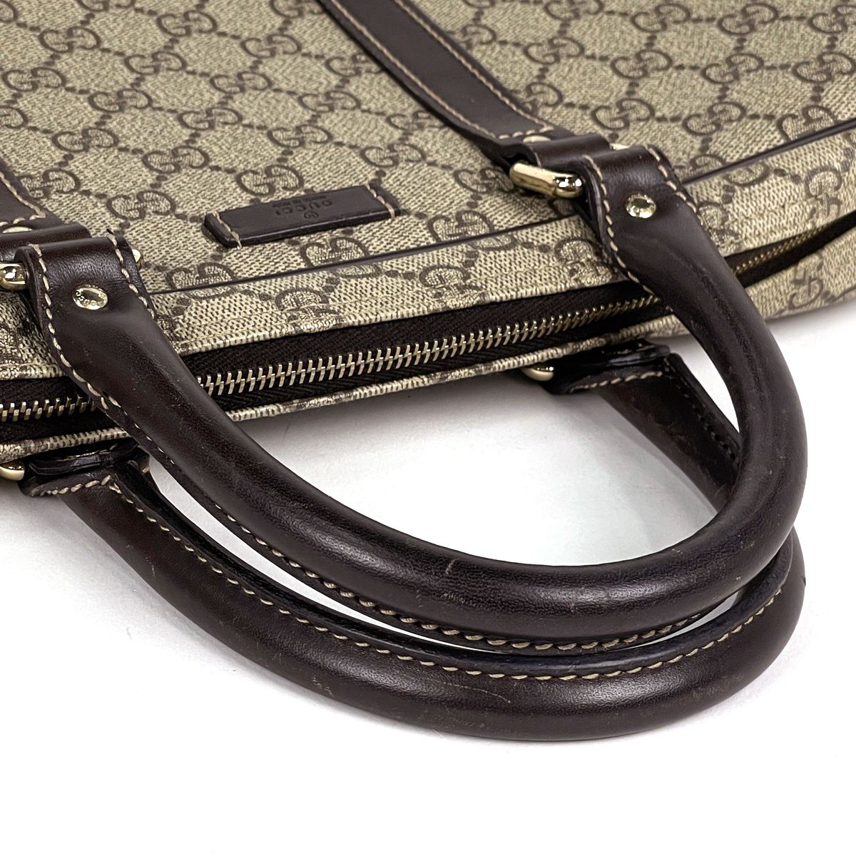 Gucci GG Pattern Business Briefcase Beige Brown — view 8