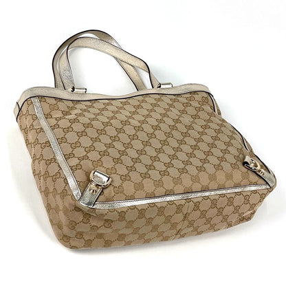 Gucci GG Pattern Tote Abbey Canvas Beige Gold — view 2