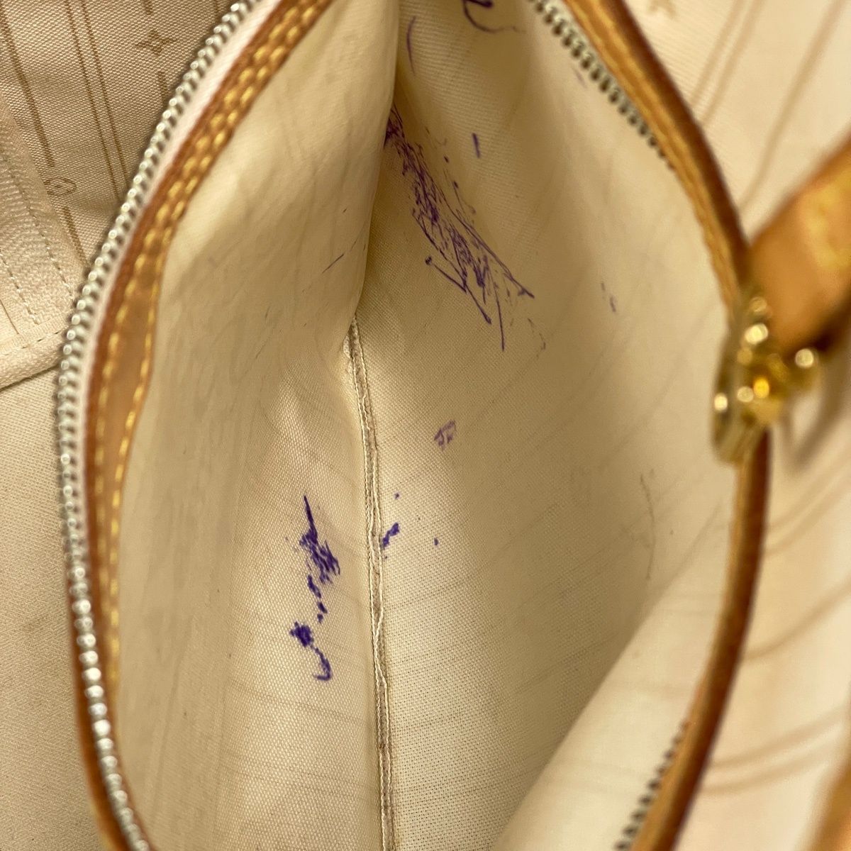 Louis Vuitton Neverfull MM Shoulder Bag Tote Damier Azur White — view 8