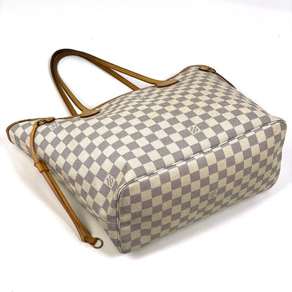 Louis Vuitton Neverfull MM Shoulder Bag Tote Damier Azur White — view 2