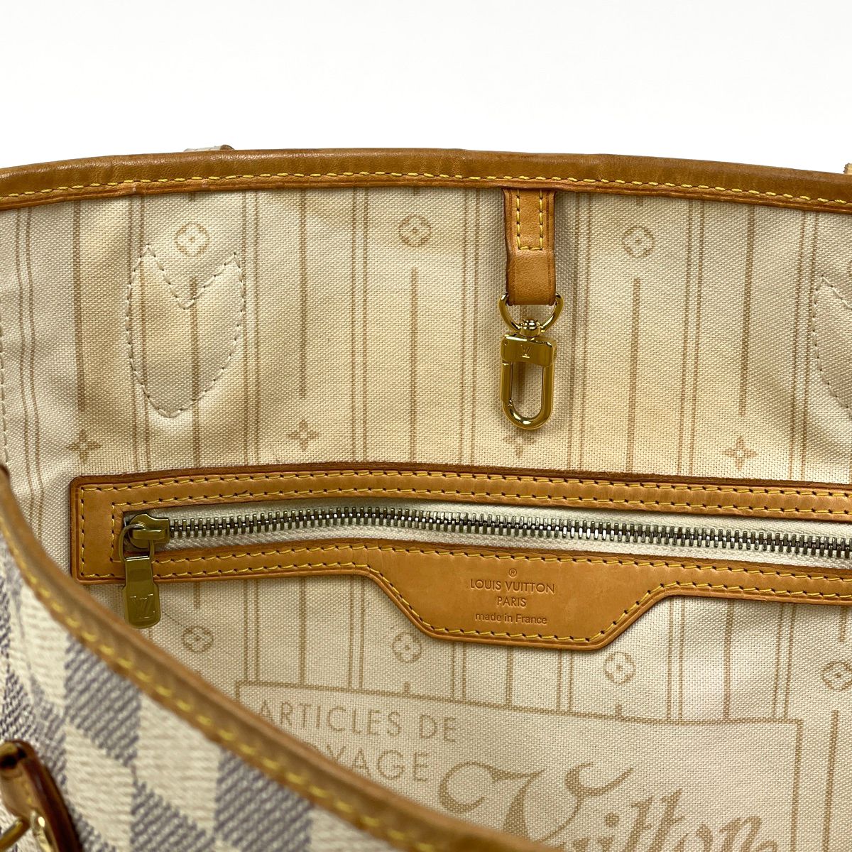 Louis Vuitton Neverfull MM Shoulder Bag Tote Damier Azur White — view 7