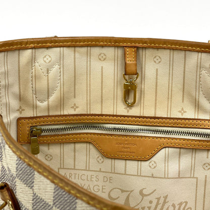 Louis Vuitton Neverfull MM Shoulder Bag Tote Damier Azur White — view 7