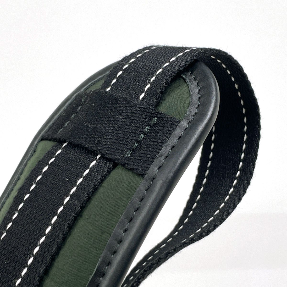 Bottega Veneta Bucket Messenger Bag Drawstring Khaki Nylon Green Black — view 7