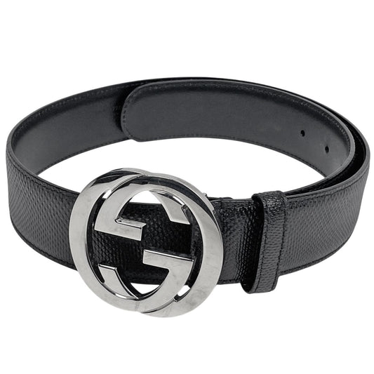 Gucci Interlocking Belt Leather Black
