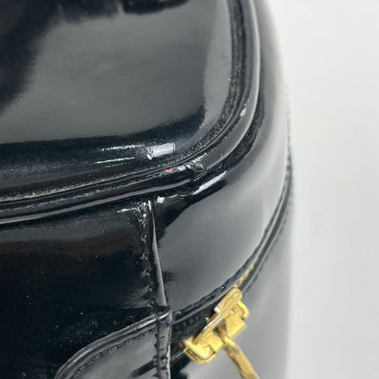 Chanel CC Logo Vanity Makeup Pouch Patent Leather Black — view 6
