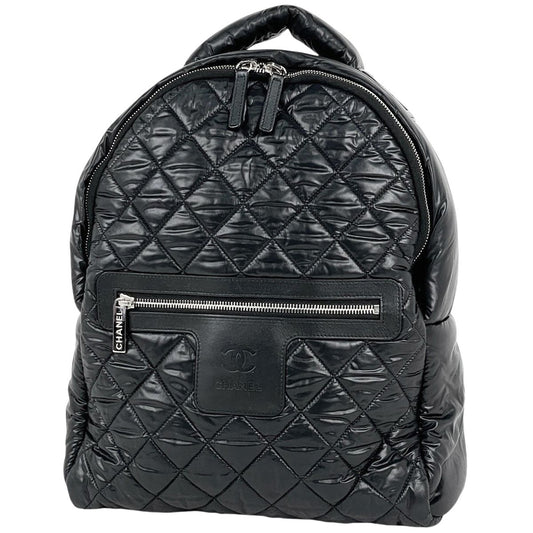 Chanel Sac CC Logo Backpack Nylon Black