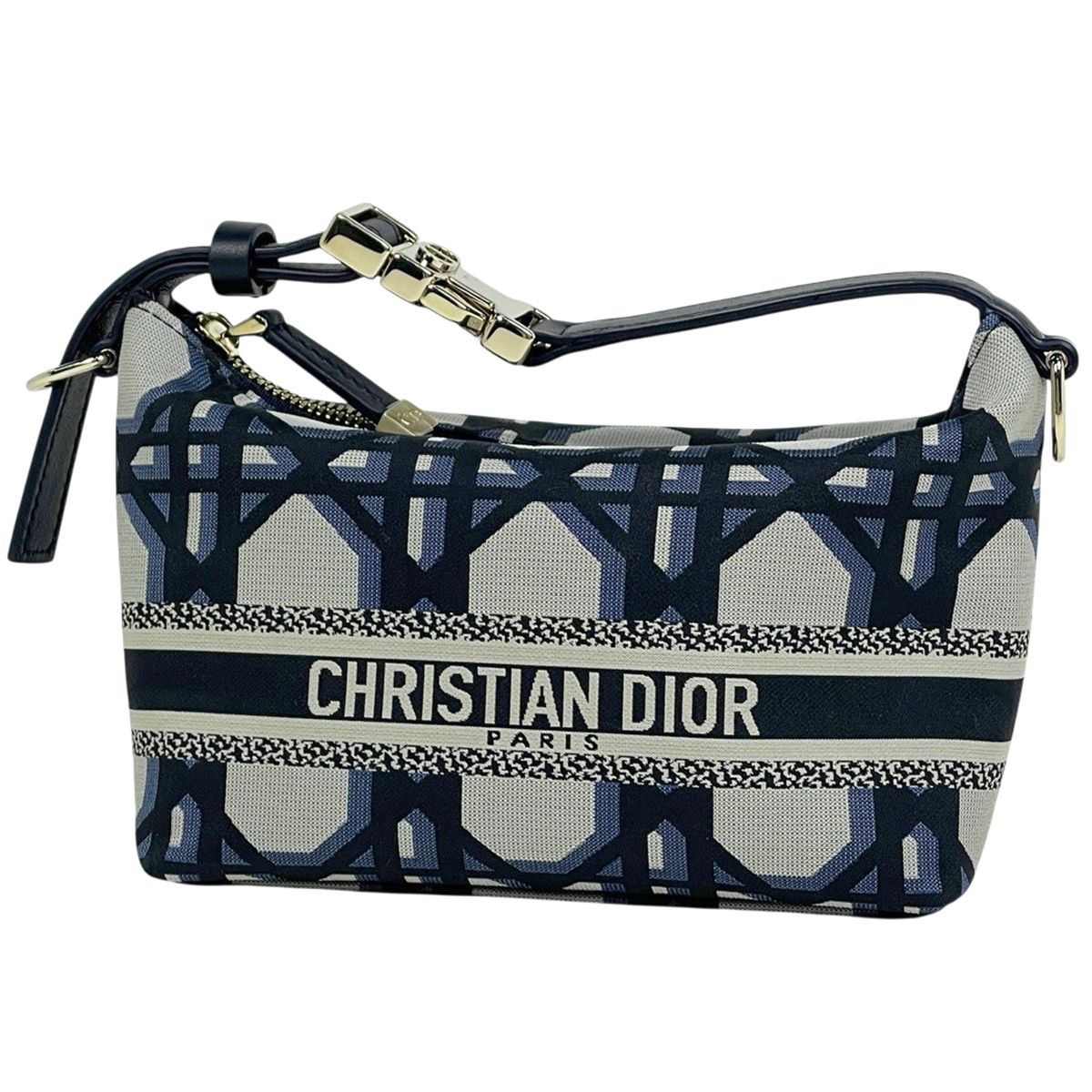 Dior Cannage Nomad Pouch Nylon Canvas Navy