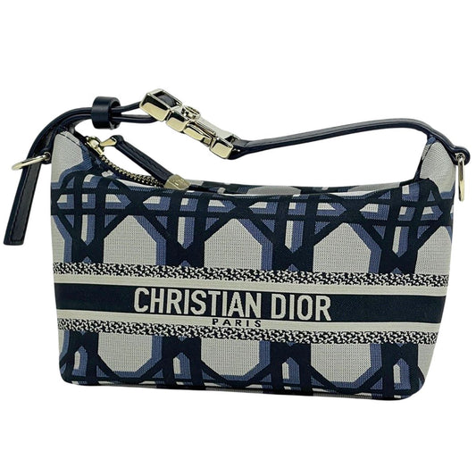 Dior Cannage Nomad Pouch Nylon Canvas Navy