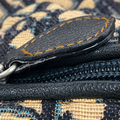 Dior Trotter Pattern Shoulder Bag Canvas Navy Beige — view 4