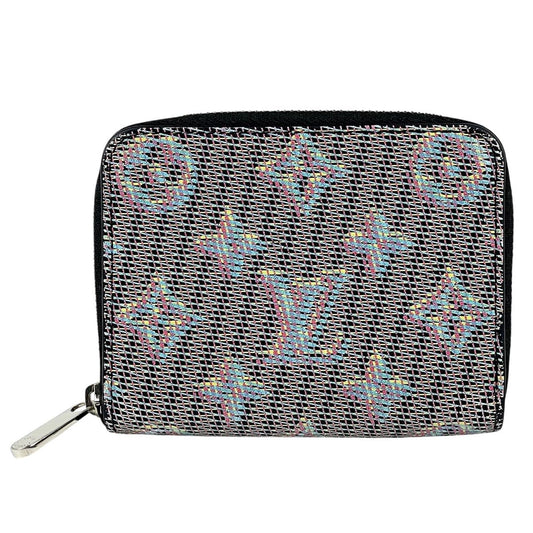 Louis Vuitton Zippy Coin Purse Monogram LV Pop Case Leather Blue Black