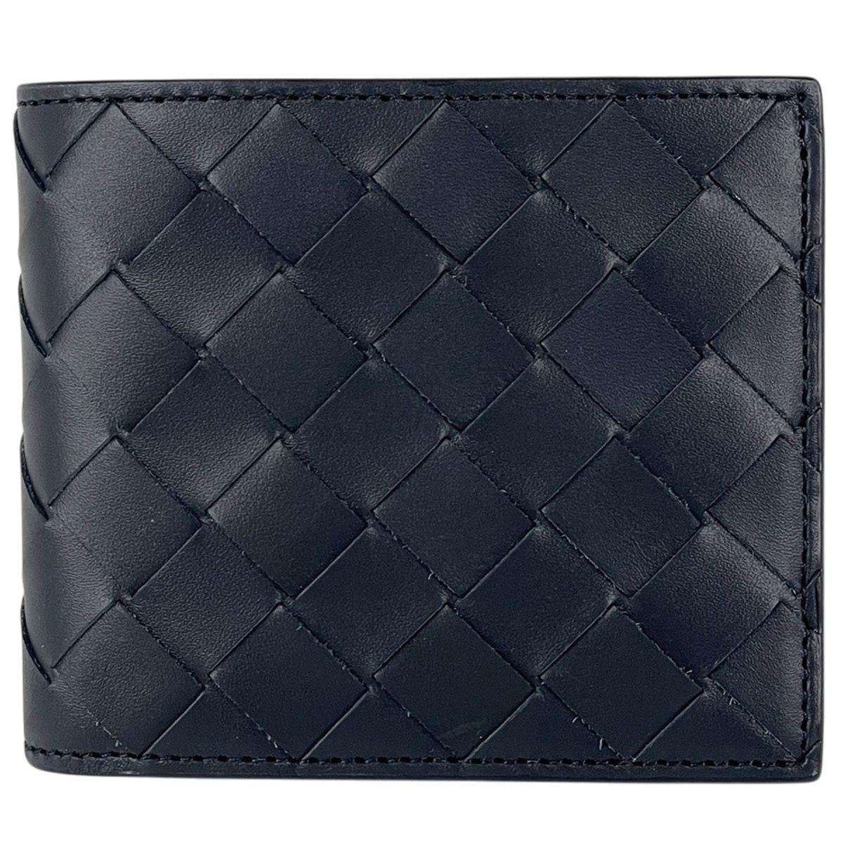 Bottega Veneta Intrecciato Bifold Wallet Leather Navy