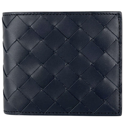 Bottega Veneta Intrecciato Bifold Wallet Leather Navy