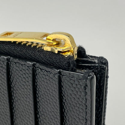 Saint Laurent Monogram Fragment Zip Card Case Leather Black — view 5