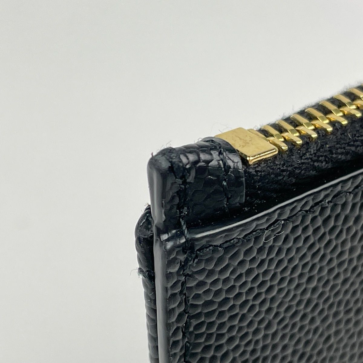 Saint Laurent Monogram Fragment Zip Card Case Leather Black — view 4