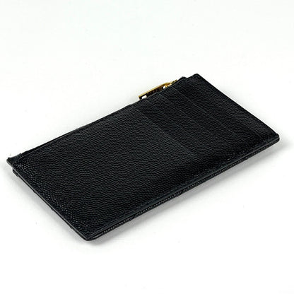 Saint Laurent Monogram Fragment Zip Card Case Leather Black — view 2