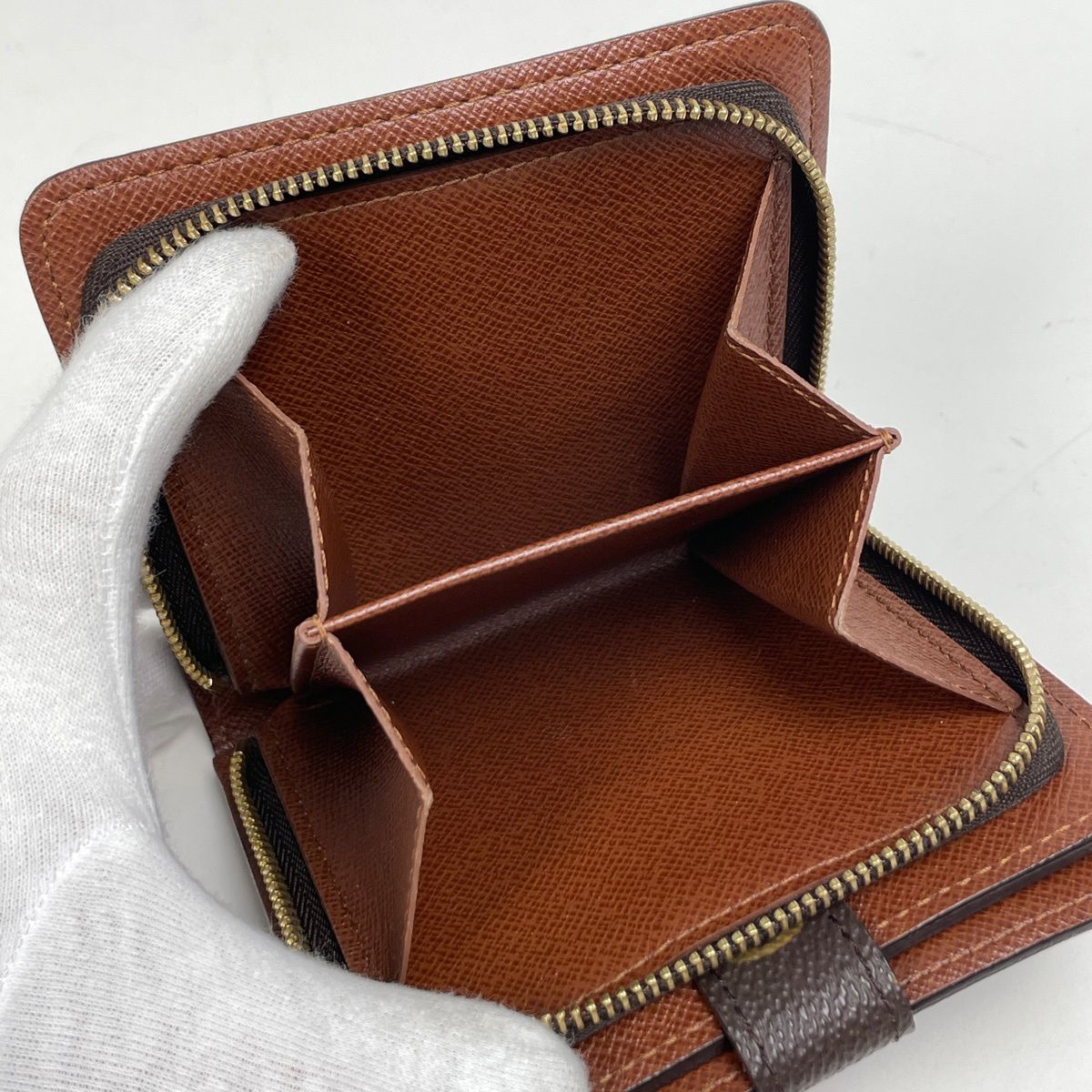 Louis Vuitton Compact Zip Bifold Wallet Monogram Brown — view 6