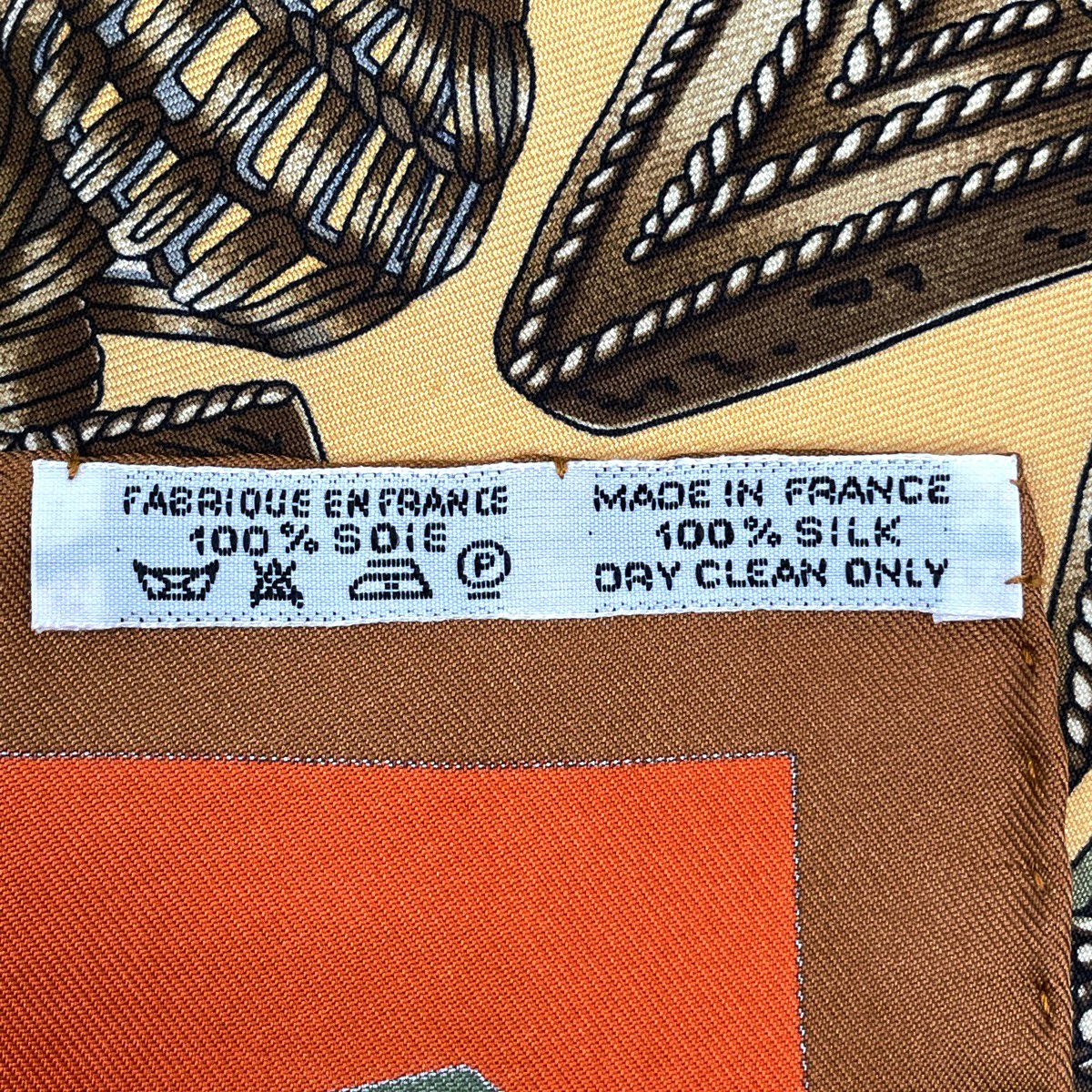 Hermes Carre 90 L'or Des Chefs Scarf Silk Brown Orange Multicolor — view 2