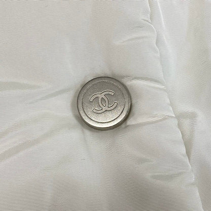 Chanel Sports CC Logo Patch Ivory Polyester Cotton Coat — view 8