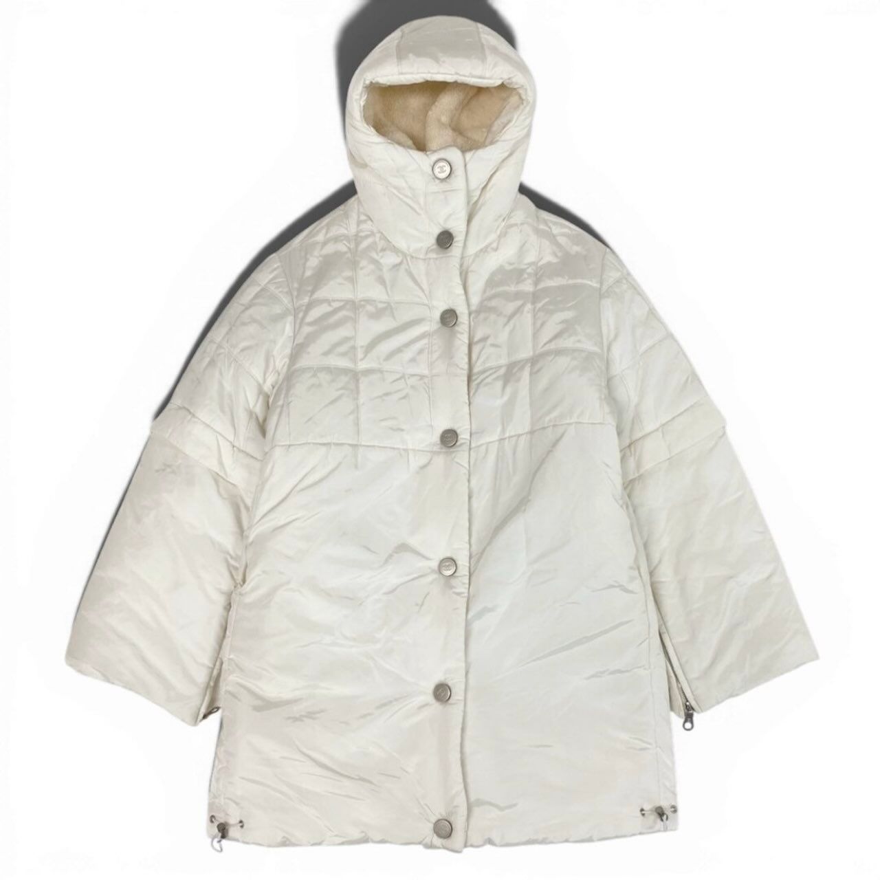 Chanel Sports CC Logo Patch Ivory Polyester Cotton Coat — view 2