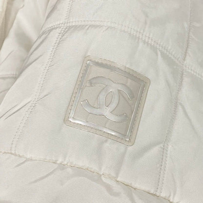 Chanel Sports CC Logo Patch Ivory Polyester Cotton Coat — view 7