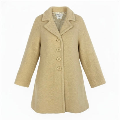Saint Laurent Vintage Beige Wool Cotton Boa Coat