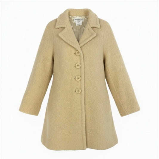 Saint Laurent Vintage Beige Wool Cotton Boa Coat