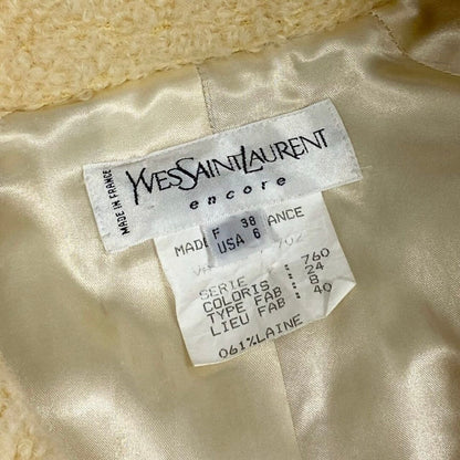 Saint Laurent Vintage Beige Wool Cotton Boa Coat — view 8