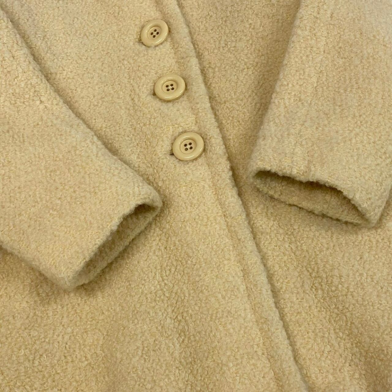 Saint Laurent Vintage Beige Wool Cotton Boa Coat — view 6