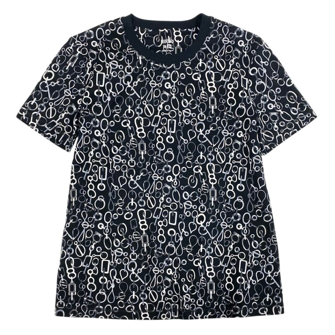 Hermes Re Boucles T-Shirt Black Cotton Short Sleeve