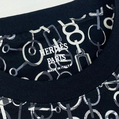 Hermes Re Boucles T-Shirt Black Cotton Short Sleeve — view 7