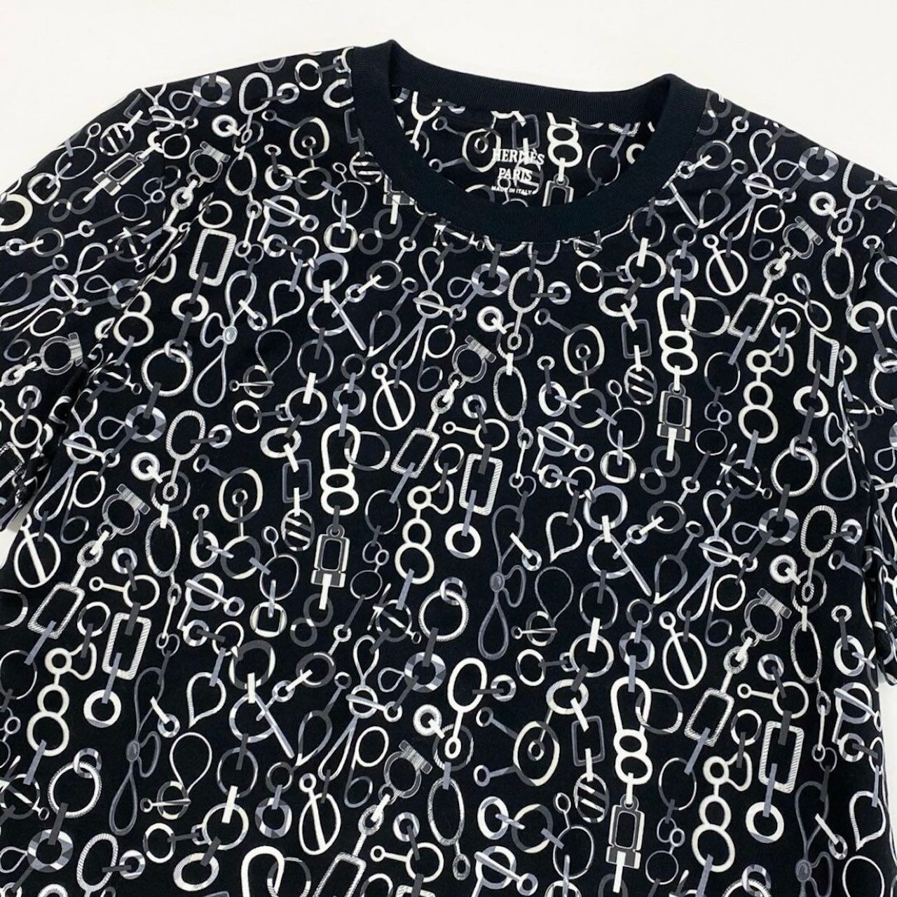 Hermes Re Boucles T-Shirt Black Cotton Short Sleeve — view 3