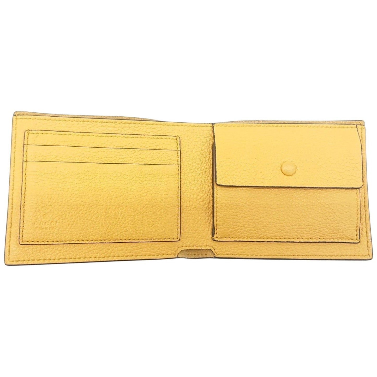 Gucci Folding Wallet Embossed Logo Yellow — view 7