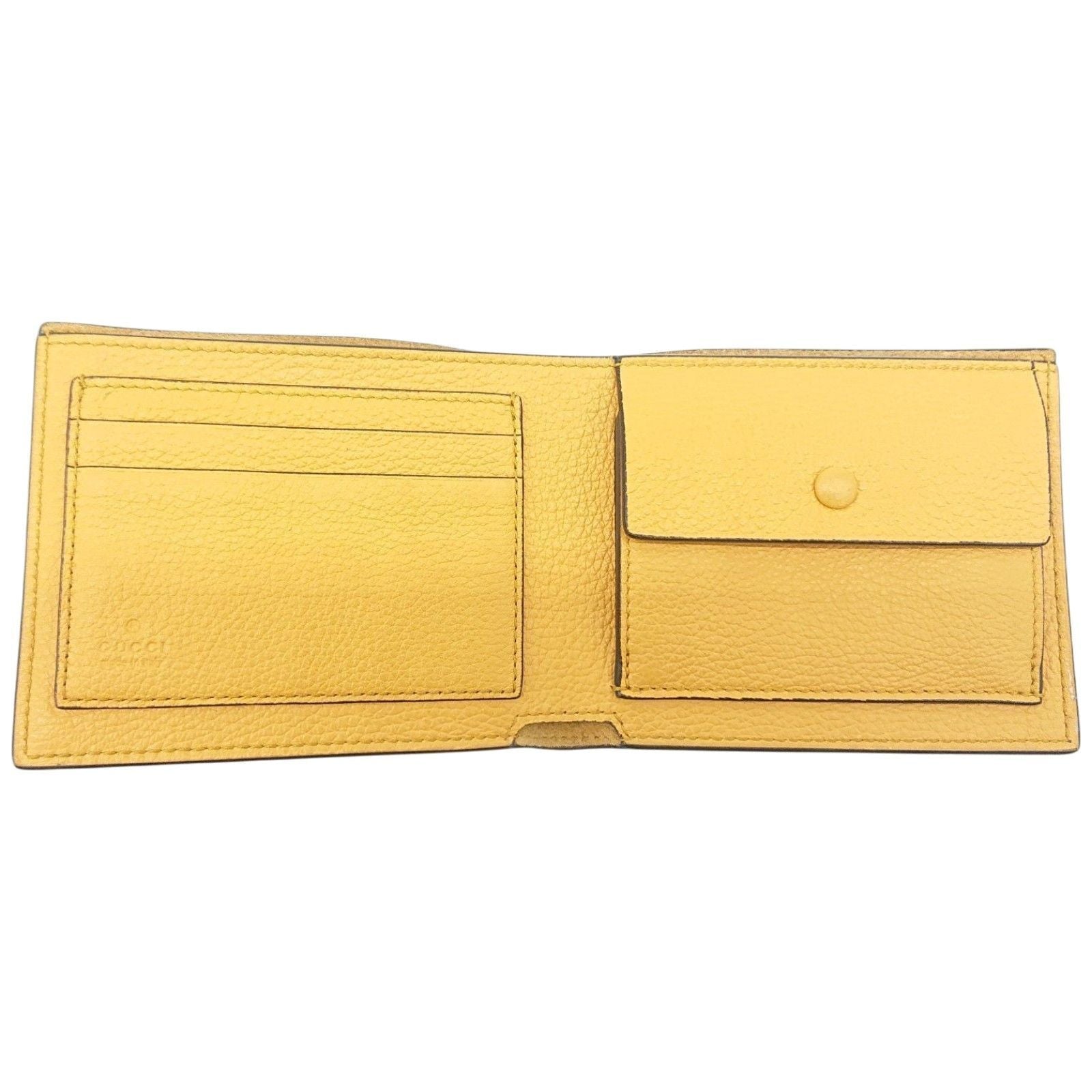 Gucci Folding Wallet Embossed Logo Yellow — view 7