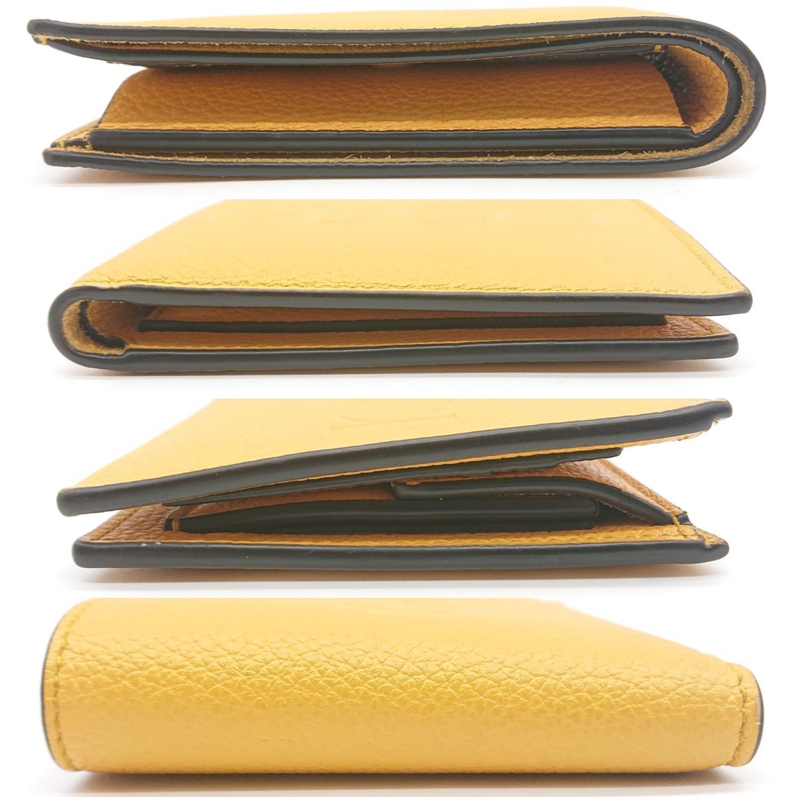 Gucci Folding Wallet Embossed Logo Yellow — view 4