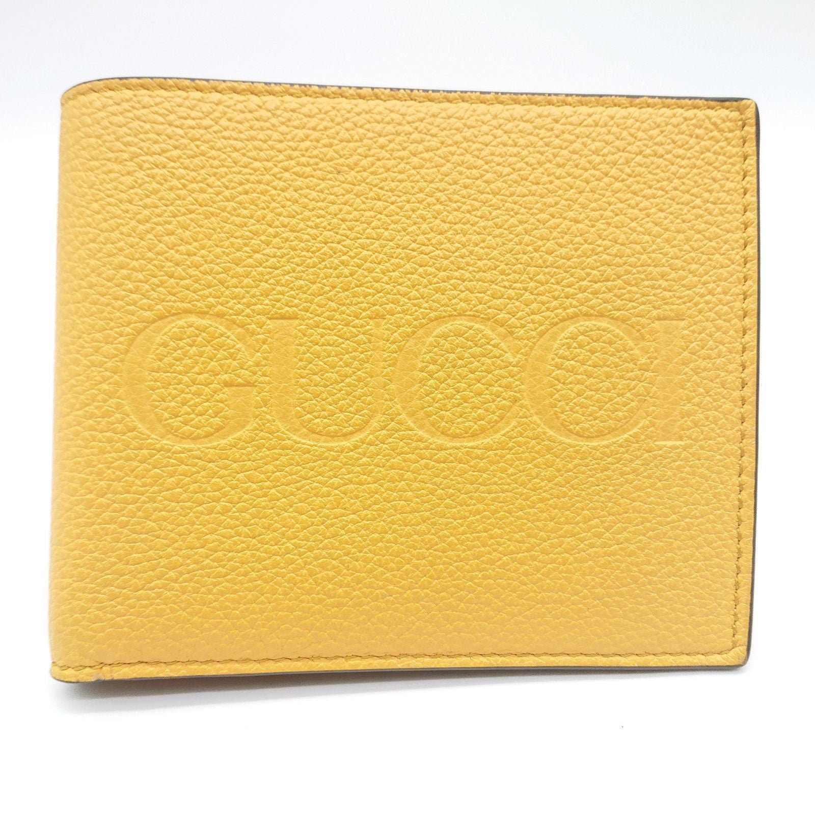 Gucci Folding Wallet Embossed Logo Yellow — view 2