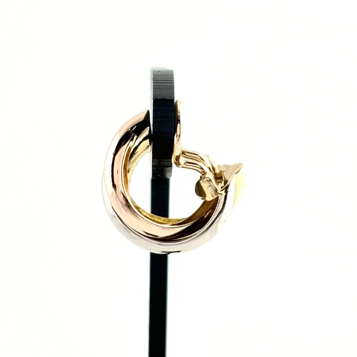 Cartier Trinity Earrings YG Yellow Gold PG Pink WG White Three Color — view 2