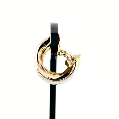 Cartier Trinity Earrings YG Yellow Gold PG Pink WG White Three Color — view 2