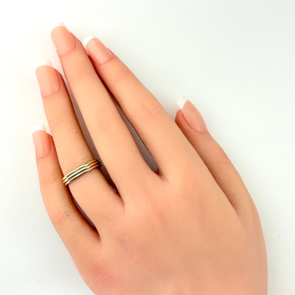 Cartier Trinity Ring YG Yellow Gold PG Pink WG White Three Color — view 4