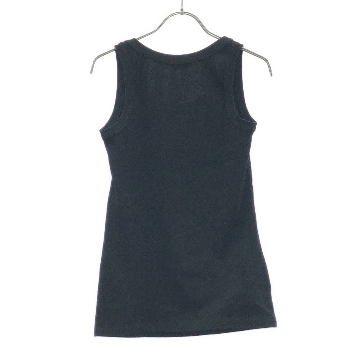 Prada Triangle Logo Rib Knit Jersey Tank Top Black 36 Sweater — view 2