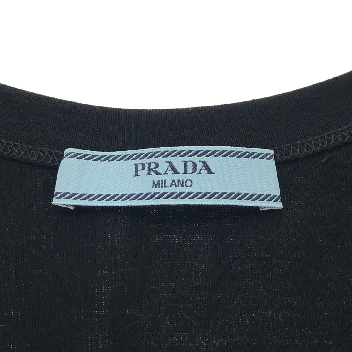 Prada Triangle Logo Rib Knit Jersey Tank Top Black 36 Sweater — view 3