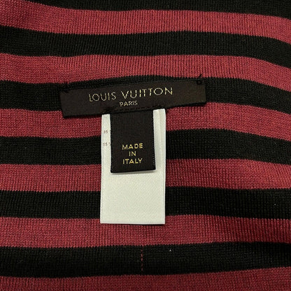 Louis Vuitton Scarf Bordeaux Dark Brown Border Cotton Cashmere — view 2