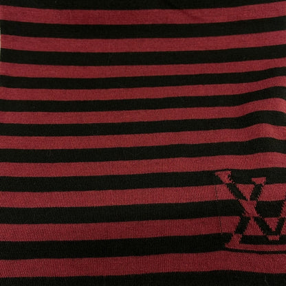 Louis Vuitton Scarf Bordeaux Dark Brown Border Cotton Cashmere — view 4