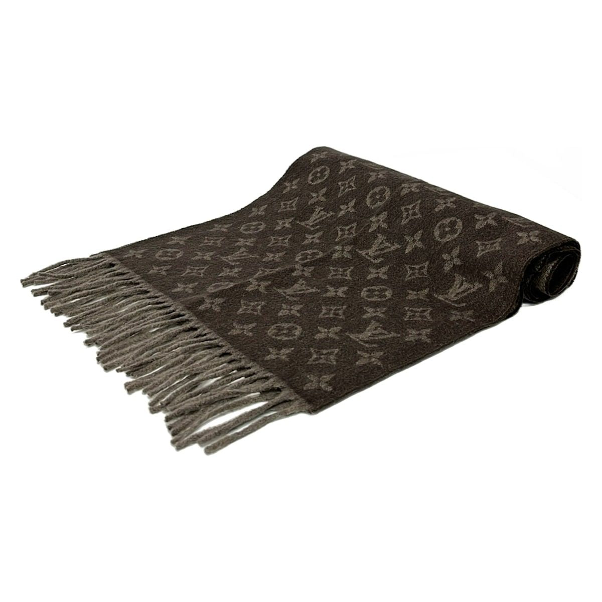 Louis Vuitton Scarf Echarpe Monogram Gradient Hazelnut Wool Cashmere
